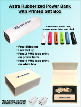 Astra Rubber Power Bank in a Printed Gift Box